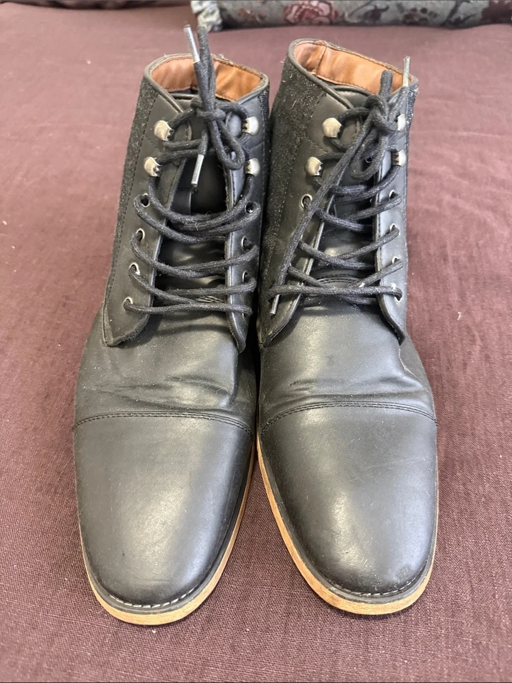 Call It Spring Men's Black and Brown Cap-Toe Chukka Boots
